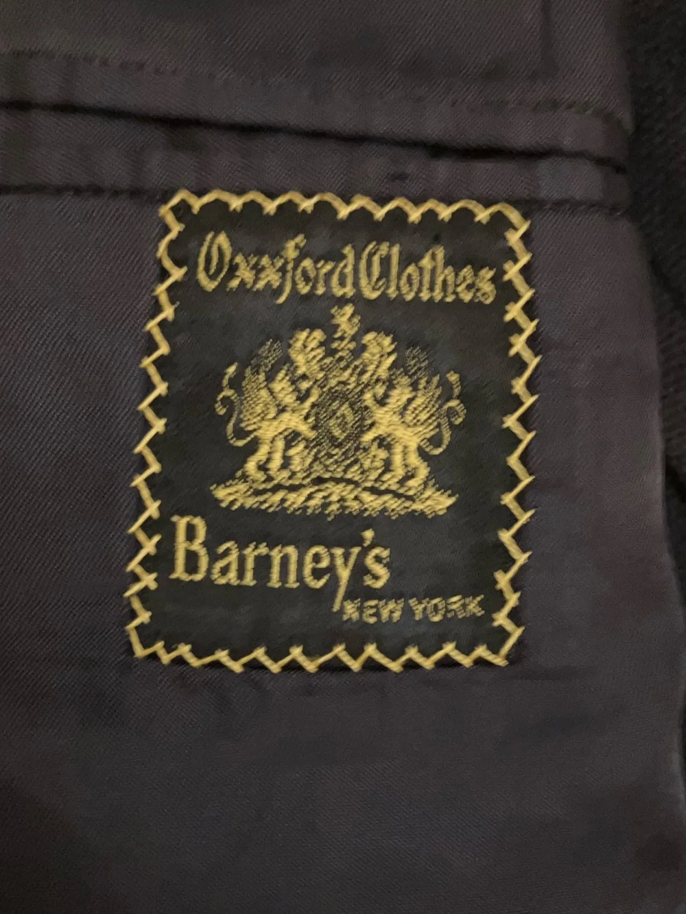 Oxxford Barney's Honeycomb Size 48T Exmoor Navy Blue Blazer Sport Coat Vintage